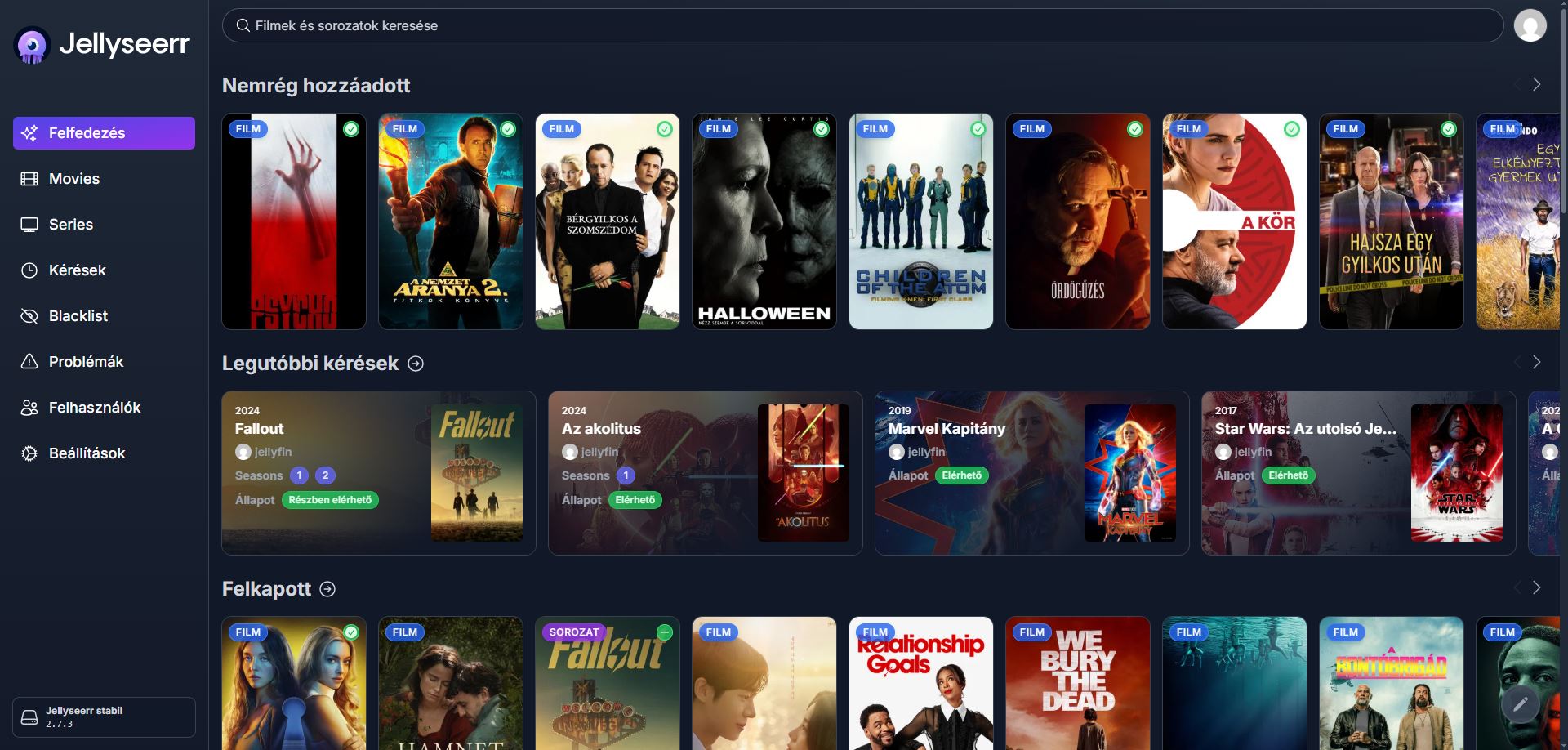 Jellyseerr kérések