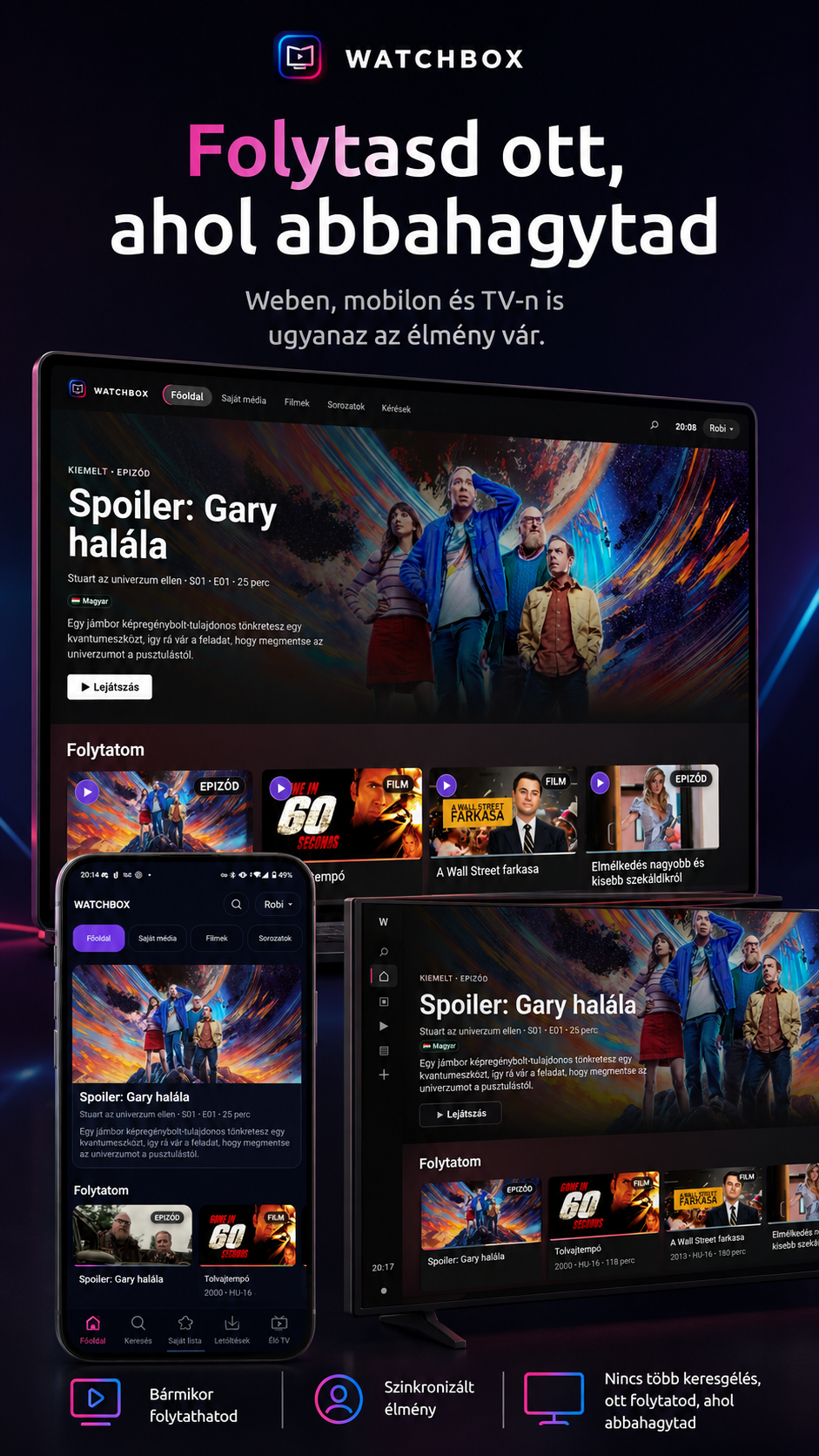 Watchbox több képernyős promókép