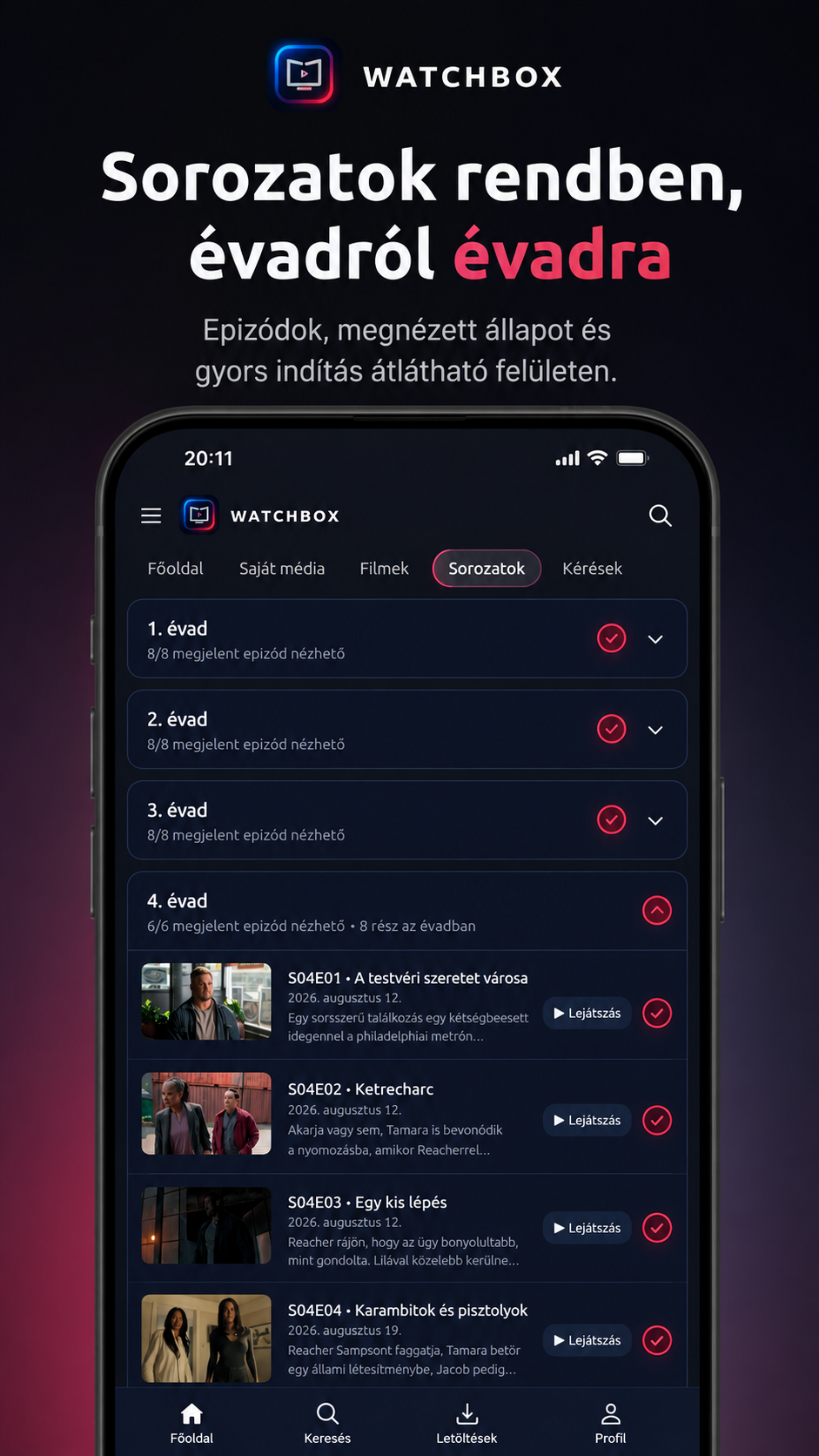 Watchbox sorozatkezelő promókép